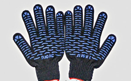 Перчатки ПВХ Волна (5 нитей) чёрные (размер 9)/В 57 Чс МИН 3 шт.
